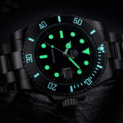 Seaforge Men’s Diver Watch – 20Bar Stainless Steel Quartz with luminous details, 20Bar water resistance, and quartz movement