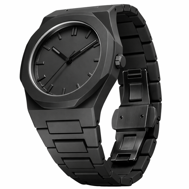 Auron Black Minimal Watch