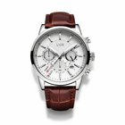 Ferren White 42mm Men's Leather Watch