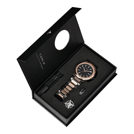 Northport Business Watch in gift box with stainless steel band and calendar display