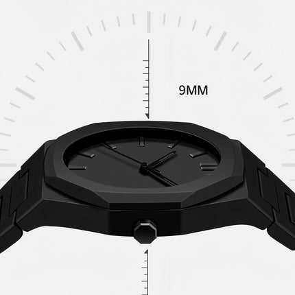 Auron Black Minimal Watch