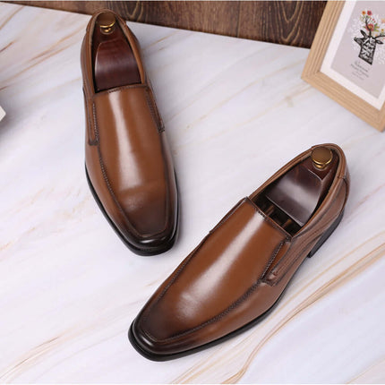 Alden Genuine Leather Loafers in premium brown leather, showcasing slip-on design ideal for formal wear with comfort and style.