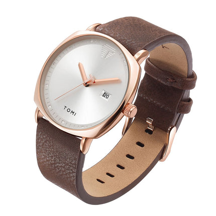 Aurex Milano Heritage Leather Edition men's watch with brown leather strap and classic design, perfect for refined simplicity and luxury.