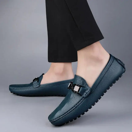 Elegant Benson Leather Loafers for men, featuring premium genuine leather and comfortable slip-on style for formal occasions.