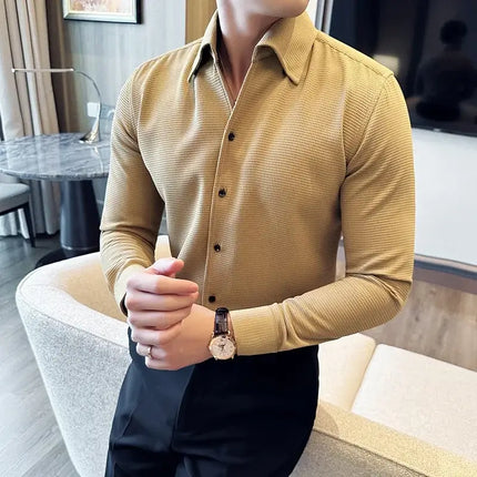 Cambridge Dress Shirt showcasing breathable texture, perfect fit and stylish design for men's casual wear and social occasions.