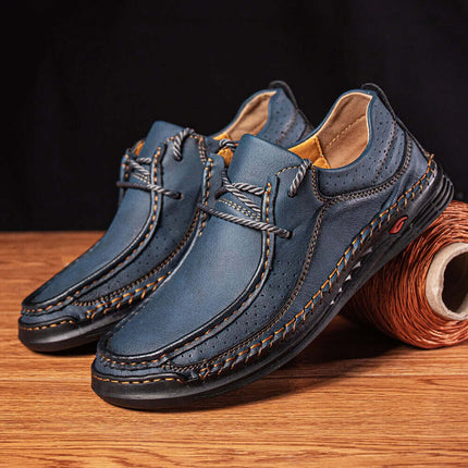 Dante Leather Loafers in blue showcasing premium synthetic leather and cushioned insole for formal slip-on comfort and luxury style.