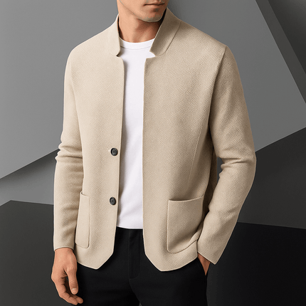 D’Avorio Knit Cardigan for men, showcasing warm, cozy fabric, ideal for layering and winter style.