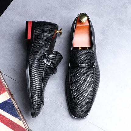 Ferraro Genuine Leather Loafers with embossed texture and bit detail offer premium slip-on comfort and elegant formal style.