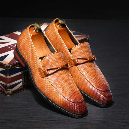 Ferraro Genuine Leather Loafers - men's luxury slip-on, formal embossed texture, premium leather elegance.