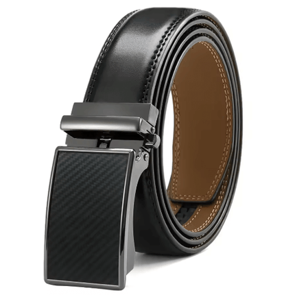 Genuine leather belt with buckle showcasing Swiss Elegance design and automatic buckle system for men
