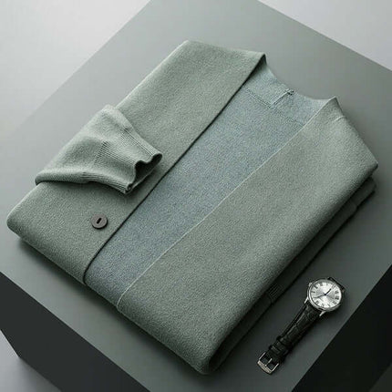 Giancarlo Cardigan - men's winter sweater with soft merino wool blend, warm and cozy, perfect for layering and everyday winter style.