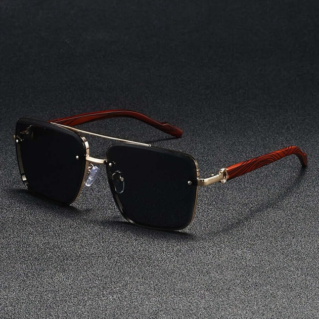 Marbre Vintage Shades UV protection men's polarized sunglasses with stylish square frame and marbled arms, perfect for driving and travel.