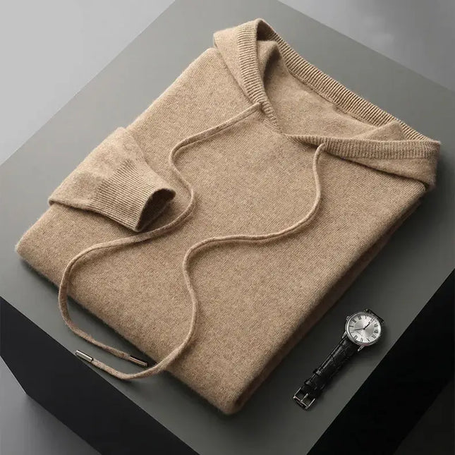 Monaco Hoodie - men's winter sweater made from soft merino wool, offering warmth and comfort for everyday, cozy layering and winter style.