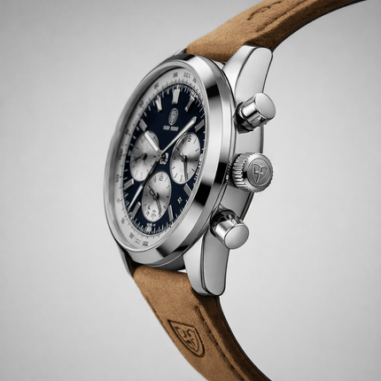 Monarch Automatic – Signature Edition watch with sapphire crystal and genuine leather strap, side view