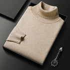 Montclair Sweater in premium cashmere blend turtleneck, showcasing soft, luxurious feel and warm winter style for men.