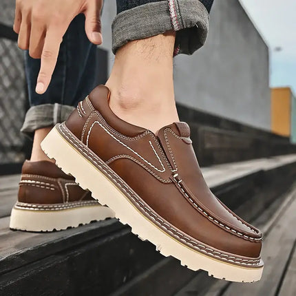 Monza Leather Loafers showcasing premium leather and slip-resistant sole for elegant men's formal style.