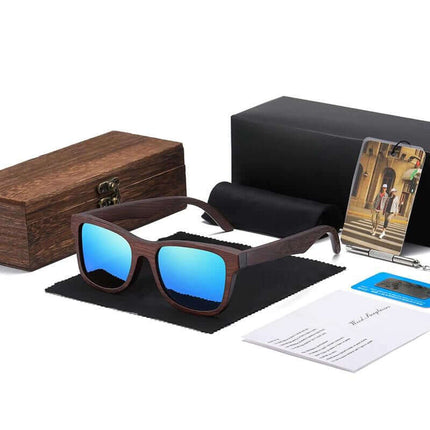 Natural Bamboo Polarized Shades with UV protection, stylish design, and lightweight comfort, ideal for driving, travel, and outdoor activities.