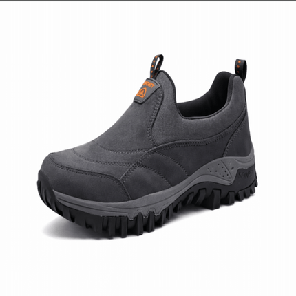 Grey non-slip outdoor walking shoes offering comfort and all-day support