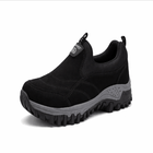 Black non-slip outdoor walking shoes for comfort and all-day support