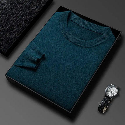 Orizio Knit Sweater in luxurious knit-blend, showcasing soft, warm, breathable texture ideal for men's winter sweater and layering.
