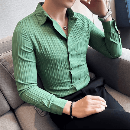 Oxford Stripe Shirt - Men's casual style, breathable cotton blend, perfect fit, ideal for work and social occasions.