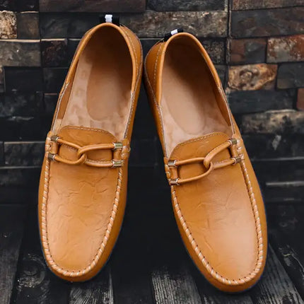 Elegant Prescott Leather Loafers showcasing hand-stitched detail, crafted for ultimate comfort with premium genuine leather and cushioned sole.