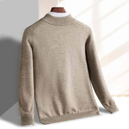 Renato Ribbed Sweater - warm men's winter knitwear, soft tailored half-zip design, perfect for cozy business casual style and layering.