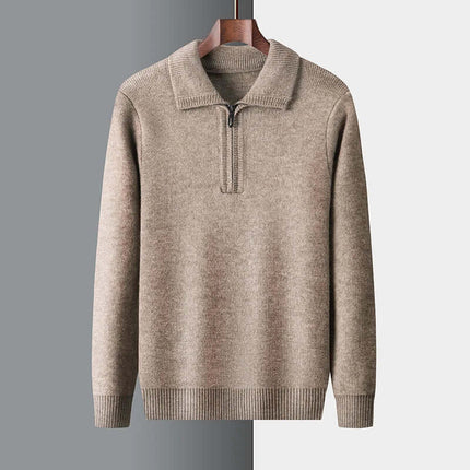 Sinclair Sweater for men, warm winter knitwear with soft wool, perfect for layering and everyday comfort, featuring a ribbed collar and cuffs.