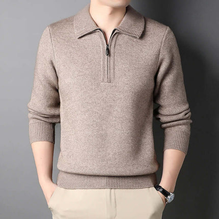Sinclair Sweater - Men's soft, warm knitted winter knitwear with ribbed collar and cuffs, perfect for fall layering and everyday comfort.