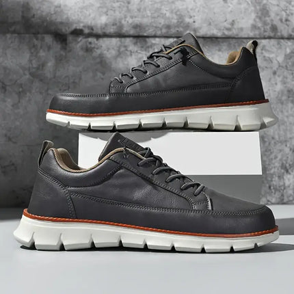 Torricelli Leather Sneakers - men's casual sneakers with orthopedic insole, stylish, lightweight, perfect for travel and everyday use.