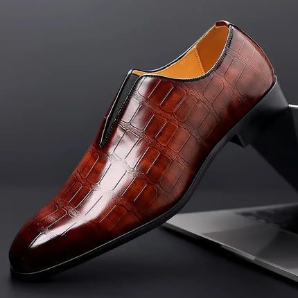 Trento Genuine Leather Loafers in polished brown, featuring a slip-on design with orthopedic insole for ultimate comfort and sophisticated style.