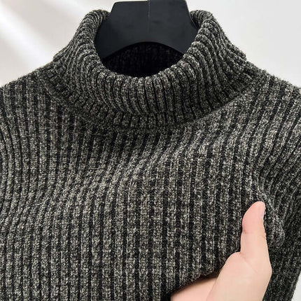 Varezzi Turtleneck showcasing a thick ribbed knit, perfect for men's winter sweater, offering warmth and comfort for everyday layering.