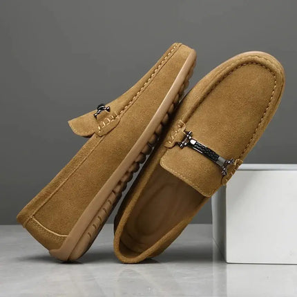 Veneto Suede Loafers - Luxury men's slip-on leather shoes in premium suede, perfect for formal style and unparalleled comfort.